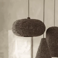 By-Boo Sohome Giftcard|Hanglampen|Hanglamp Shanga Houten kralen, 46cm Bruin