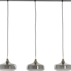 Light & Living Hanglampen|Hanglamp Solna 3-Lamps, kleur /Antiek Brons Smoke