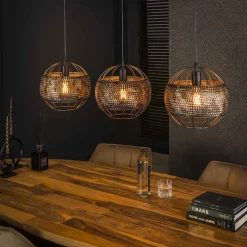 LifestyleFurn Hanglampen|Hanglamp Stefen Burned finish Zwart bruin