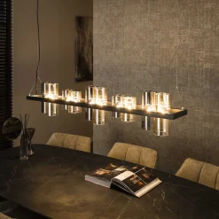 LifestyleFurn Hanglampen|Hanglamp Tee Mixed glas Artic zwart