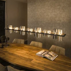 LifestyleFurn Hanglampen|Hanglamp Tee Mixed glas Artic zwart