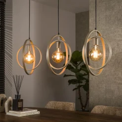 LifestyleFurn Hanglampen|Hanglamp Tricia 3-lamps, kleur Beige