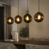 LifestyleFurn Hanglampen|Hanglamp Yair Glas, 4-lamps, kleur Sienna Bruin