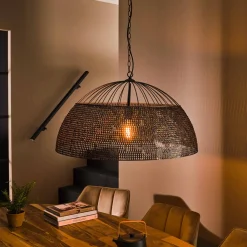 LifestyleFurn Hanglampen|Hanglamp Yamileth Ø80cm, kleur Zwart bruin