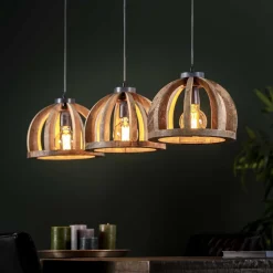 LifestyleFurn Hanglampen|Hanglamp Yuna Mangohout, 3-lamps Massief mango naturel