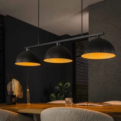 LifestyleFurn Hanglampen|Hanglamp Zarinah Artic black, 3-lamps Artic zwart