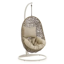 Kave Home Hangstoelen & Hangmatten|Hangstoel Florina Met standaard, kleur Bruin/Beige