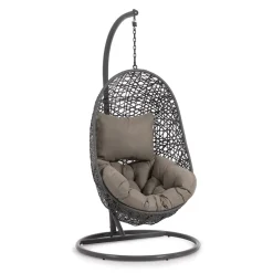 Kave Home Hangstoelen & Hangmatten|Hangstoel Florina Met standaard, kleur Antraciet Donkergrijs