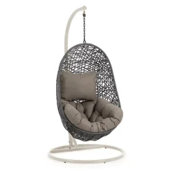 Kave Home Hangstoelen & Hangmatten|Hangstoel Florina Met standaard, kleur /Beige Antraciet