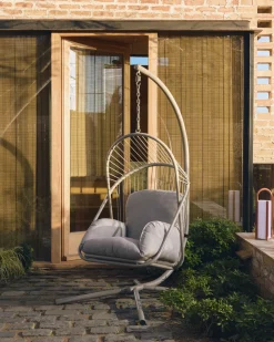 Kave Home Hangstoelen & Hangmatten|Hangstoel Livadi Staal en touw, kleur Taupe