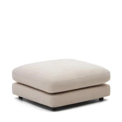 Kave Home Poefs & Hockers|Hocker Gala Chenille, 90 x 90cm Beige