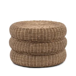 Rivièra Maison Poefs & Hockers|Hocker Macaron Rustic Rattan, 60cm Naturel