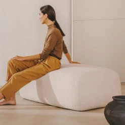 Kave Home Poefs & Hockers|Hocker Martina Bouclé, 123 x 85cm