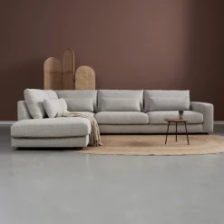 PEPP Interiors Hoekbank|Hoekbank Como 325cm, Bouclé, kleur Grijs