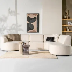 SEVN Organische Bank|Hoekbank|Hoekbank Denise Teddy, kleur Ivoor