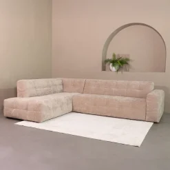 LABEL51 Hoekbank|Hoekbank Lorenzo Links, 294cm, Elite stof, kleur Clay