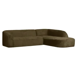 WOOOD Organische Bank|Hoekbank|Hoekbank Sloping Rechts, Structure Velvet