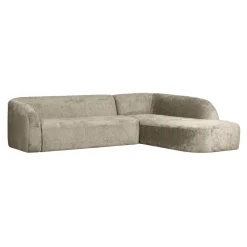 WOOOD Organische Bank|Hoekbank|Hoekbank Sloping Rechts, Structure Velvet