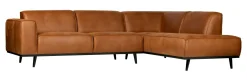 WOOOD Hoekbank|Hoekbank Statement Suedine 274cm Cognac