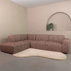 LABEL51 Hoekbank|Hoekbank Verona 291cm, Links, Chenille, kleur Cherry Chocolate