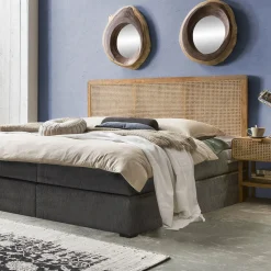 Artistiq Living Hoofdborden|Hoofdbord Shakina Teakhout en rotan, 200 x 120cm