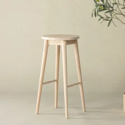 Nohr Barkruk Hout|Houten Barkruk Donella Rubberhout (zithoogte 75cm)