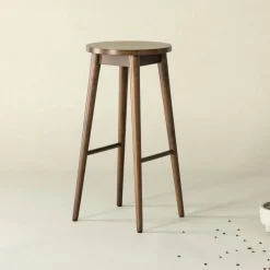 Nohr Barkruk Hout|Houten Barkruk Donella Rubberhout (zithoogte 75cm)