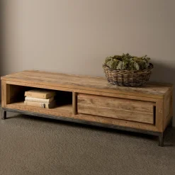 Tower Living Tv-Meubel Hout|Industrieel TV-meubel Venetië met 1 lade