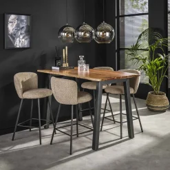 LifestyleFurn Bartafels|Industriele Boomstam Bartafel Judge 147 x 80cm Massief acacia naturel