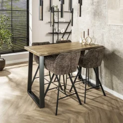 LifestyleFurn Bartafels|Industriële Bartafel Barbra 135 x 70cm Naturel