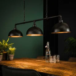 LifestyleFurn Hanglampen|Industriële Hanglamp Barrett 3-lamps Zwart