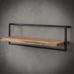 LifestyleFurn Wandrekjes & Wandplanken|Industriële Wandplank Buster Massief acacia naturel