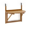 Kave Home Loungetafels & Bijzettafels|Inklapbare Balkontafel Amarilis Acaciahout, 70 x 50cm