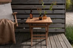 Nohr Eettafels Voor In Je Tuin|Inklapbare Bistrotafel Amberia Teakhout, 50 x 50cm Naturel
