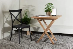 Nohr Eettafels Voor In Je Tuin|Inklapbare Bistrotafel Amberia Teakhout, 70 x 70cm Naturel