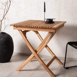 Nohr Eettafels Voor In Je Tuin|Inklapbare Bistrotafel Leea Teakhout, 70 x 70cm Naturel