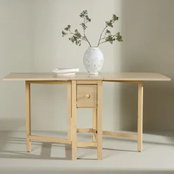 Nohr Uitschuifbare Eettafel|Rechte Eettafel|Inklapbare Eettafel Kaely Rubberhout, 110/150 x 80cm