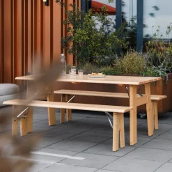 Zuiver Picknicktafels|Inklapbare Picknickset Avenue Met tuintafel en 2 tuinbanken