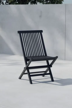 Nohr Terrasstoelen|Inklapbare Tuinstoel Amberia Teakhout, kleur Zwart