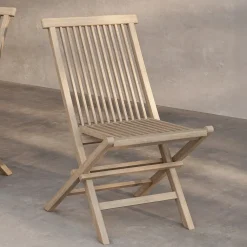 Nohr Terrasstoelen|Inklapbare Tuinstoel Amberia Teakhout, kleur Whitewash