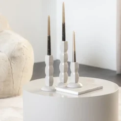 By-Boo Kaarshouders & Windlichten|Kaarshouder Prinz Set van 3 stuks Taupe