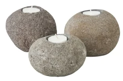 MUST Living Kaarshouders & Windlichten|Kaarshouder Riverstone Set van 3 stuks