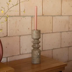 Dutchbone Kaarshouders & Windlichten|Kaarshouder Satpura Marmer, 32cm