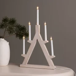 Nohr Kaarshouders & Windlichten|Tafellampen|Kaarshouder/Tafellamp Azriel kleur Whitewash