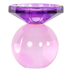 Richmond Interiors Kaarshouders & Windlichten|Kandelaar Una Glas, 9cm Roze