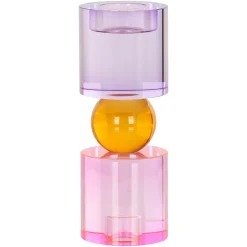 Richmond Interiors Kaarshouders & Windlichten|Kandelaar Zahra Kristal, kleur Roze/Paars