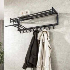 LifestyleFurn Wandkapstokken|Kapstok Carson 10-haaks, kleur Mat Donkergrijs