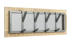 LABEL51 Wandkapstokken|Kapstok Crude, Mangohout, 75 x 30 x 11cm Burned Steel