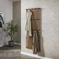 LifestyleFurn Sohome Giftcard|Wandkapstokken|Kapstok Darah Latjes Mangohout met 14 haken, 160 x 60cm Massief mango zandkleur