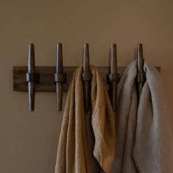 Dutchbone Wandkapstokken|Kapstok Jakub Met 5 haken, Mangohout Bruin